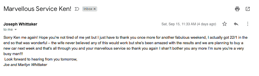 VIP Racing Profits testimonial desktop 1