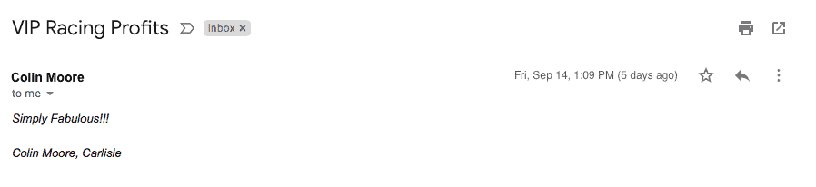 VIP Racing Profits testimonial desktop 6