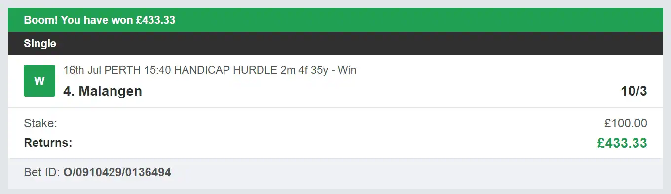 VIP Racing Profits - Winner 1 - 2023-07-16