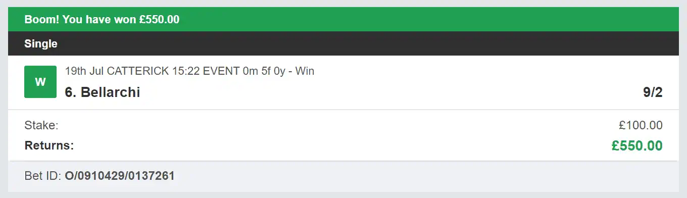 VIP Racing Profits - Winner 1 - 2023-07-19