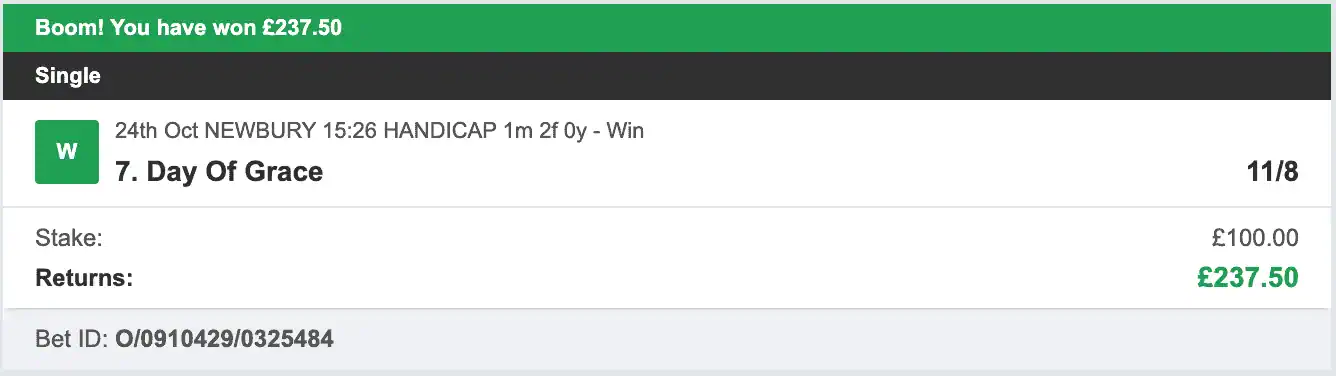 VIP Racing Profits - Winner 1 - 2025-10-24