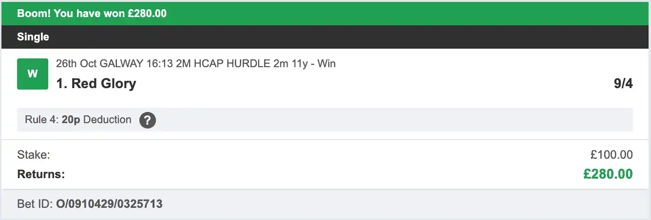 VIP Racing Profits - Winner 1 - 2025-10-26