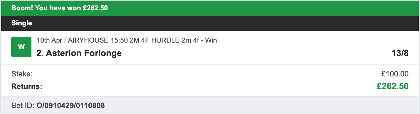 VIP Racing Profits - Winner 1 - 2023-04-10