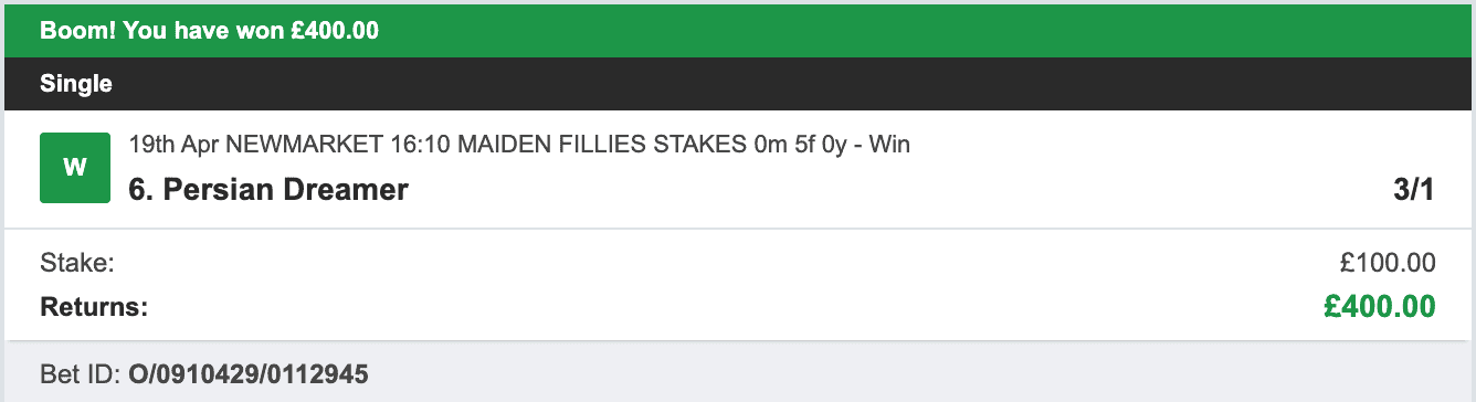 VIP Racing Profits - Winner 1 - 2023-04-19