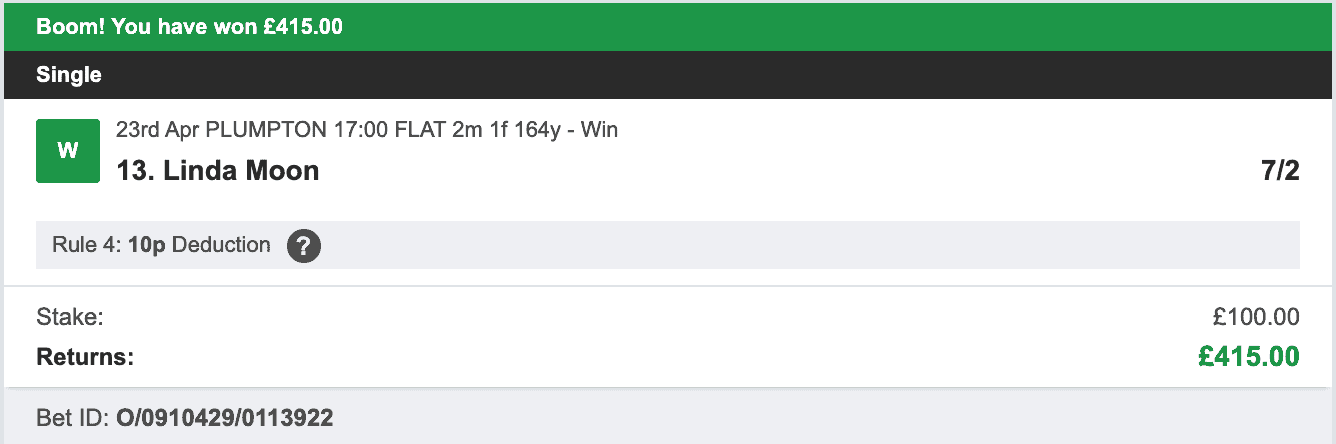 VIP Racing Profits - Winner 1 - 2023-04-23