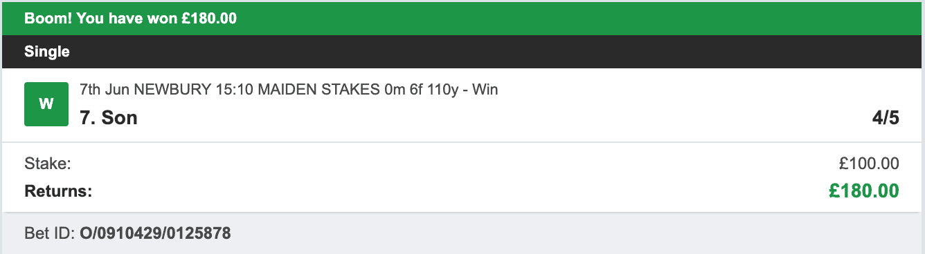 VIP Racing Profits - Winner 1 - 2023-06-07