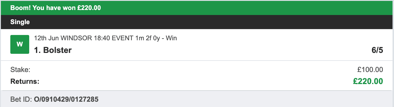 VIP Racing Profits - Winner 2 - 2023-06-12