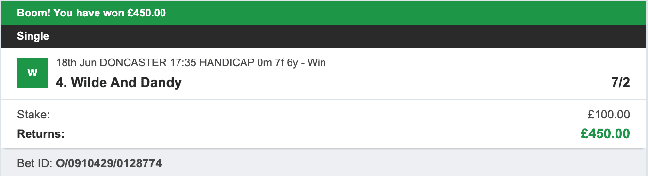 VIP Racing Profits - Winner 1 - 2023-06-18