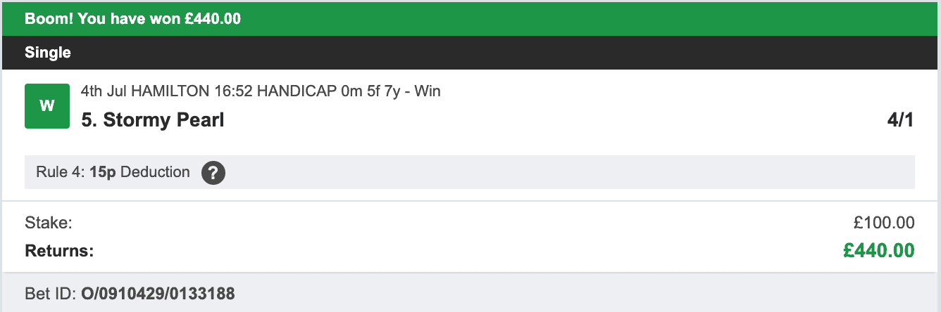 VIP Racing Profits - Winner 1 - 2023-07-04